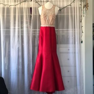 Red beaded formal/prom dress